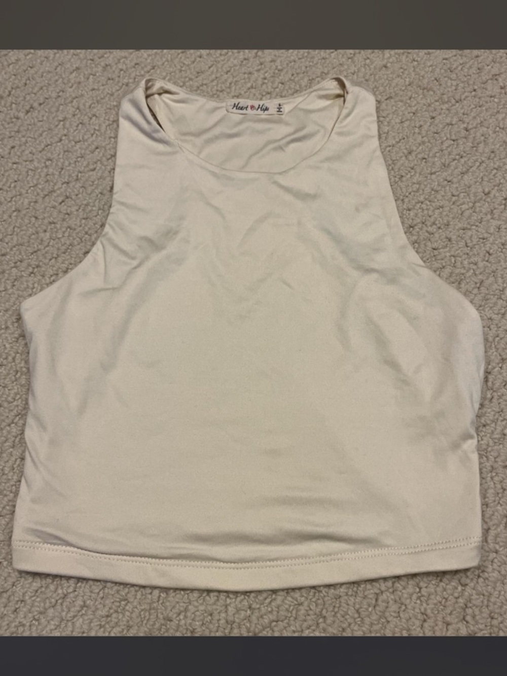 yellow cream high neck crop top